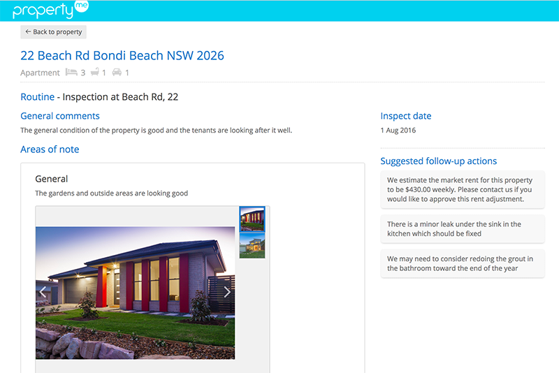Owner portal inspection reports