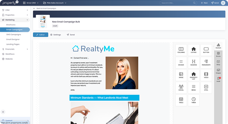 Marketing campaign builder screen