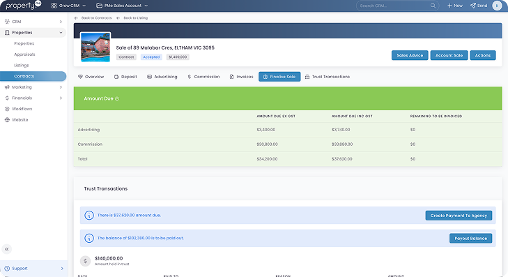 Trust accounting dashboard