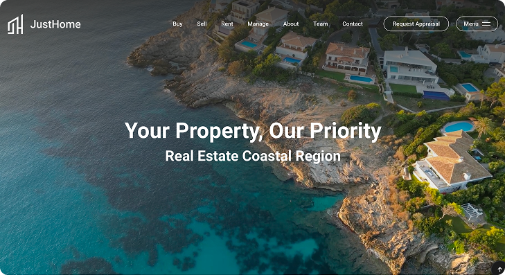 Website with listing and map overlay