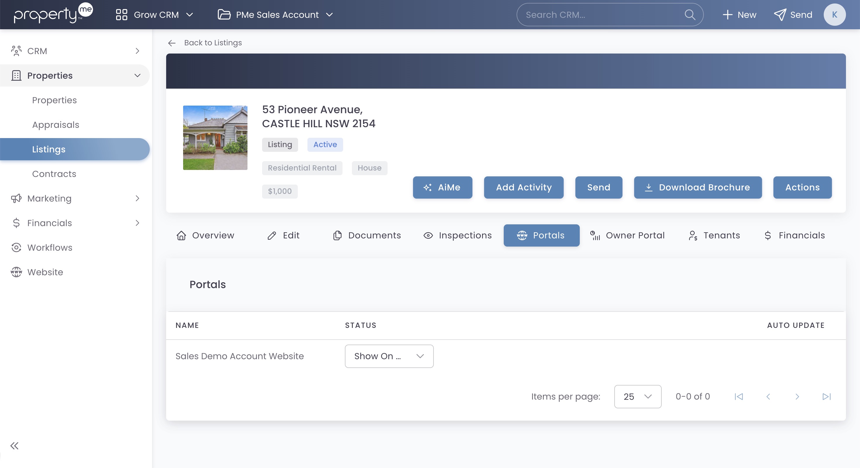 Portal publishing view