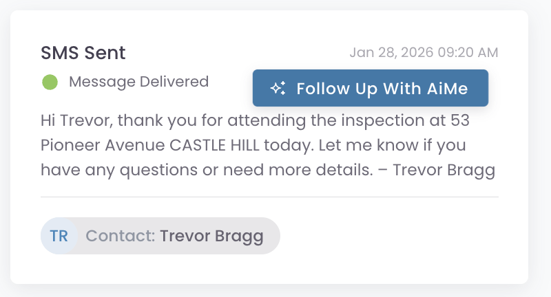 Crm workflow automation followup message
