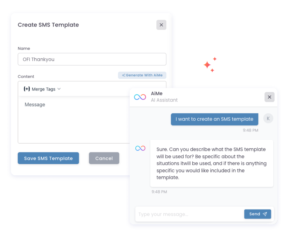 AI prompts interface in Grow CRM