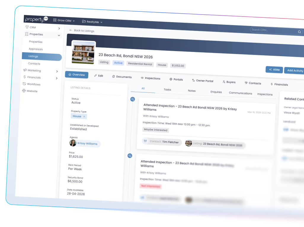 Grow CRM dashboard preview