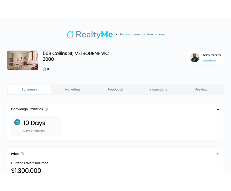 Owner reporting screen in Grow CRM