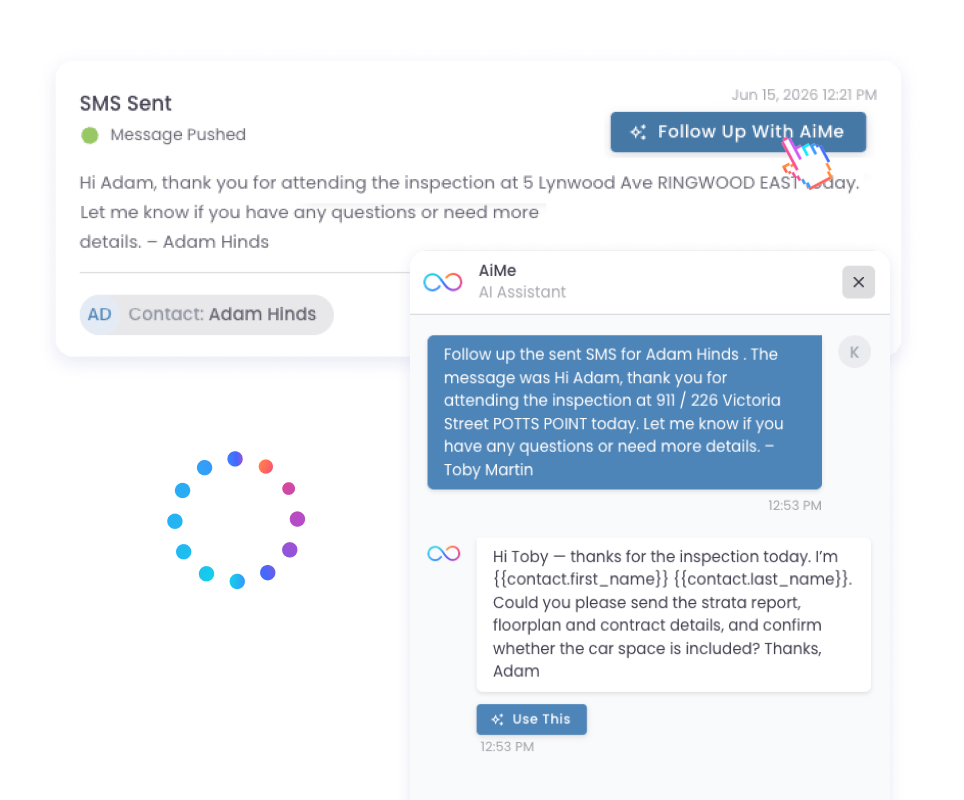 Respond and follow up with AI interface