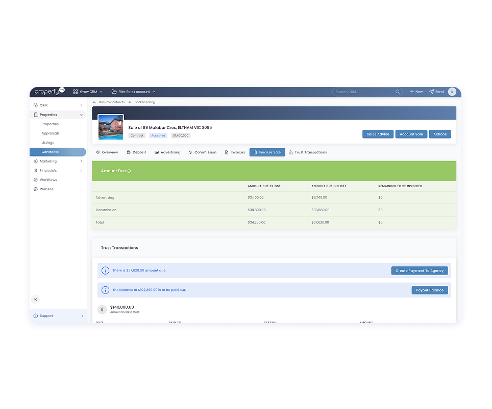 Trust accounting dashboard