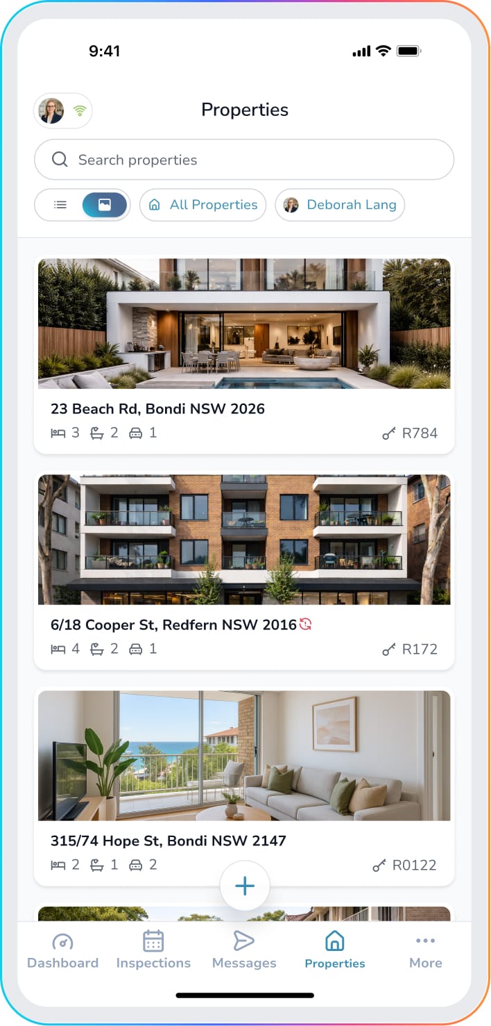 Portfolio in the PropertyMe app