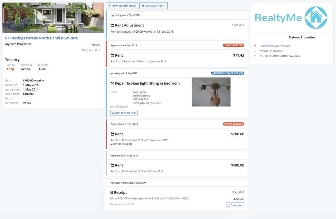 Tenant Access Property Management Software PropertyMe