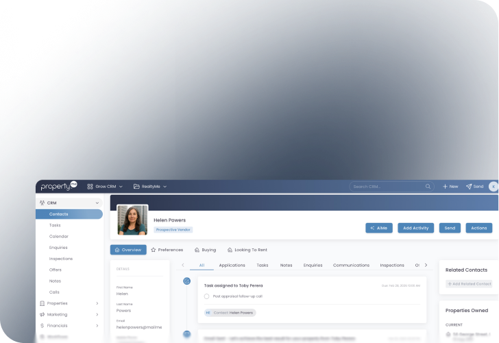 Grow CRM interface
